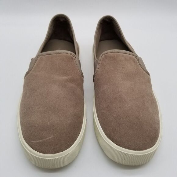 Vince Women Slip On Flats Size 5 Taupe Suede Comfort Shoes - Picture 2 of 7